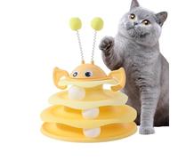 Interactive Cat Toys - 3 Levels Rotating with Balls - Interactive Cat Enrichment Tower Toys for Exercise, Game, Chasing and Hunting at Home and Appar