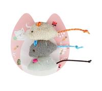 Interactive Cat Toys - 3 Pieces Realistic Silent Interactive Mouse Set | Teething Toys for Kittens - for Game Training Exercise Simulation Hunting Scratching