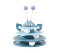Interactive Cat Toys - 3 Tier Turntable Tower with Balls and Rotating Bee Top | Self-contained Cat Toys, Indoor Games | For Enrichment, Stimulate Exercise