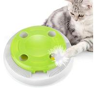 Interactive Cat Toys 8 Holes Hide and Seek Mouse Catching Game, Whack A Mole Smart Ambush Exercise Cat Toy, Automatic Feather Toy