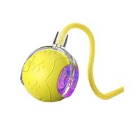 Interactive Cat Toys Ball,Automatic with Elastic Tail Rope and USB Charging,Active Rolling Ball with Tail,Exercise Interactive Cat Toys for Bored Indoor Adult Cats (Yellow)