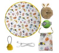 Interactive Cat Toys: Ball Rolling Quickly On Play Mat | Electric Cat Toys With 3 Working Modes | Double Layer Hidden Cover | Bowl Hideaway Game