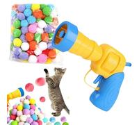 Interactive Cat Toys,Cat Toy Launcher,Cat Ball Gu/n with 100pcs Soft Pom Pom Balls,Cat Fetch Toys for Indoor Exercise,Fuzzy Ball Shooter for Cats,Funny Cat Balls Shooting Toy,Pet Chasing Training Toys