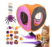 Interactive Cat Toys - Cute Interactive Tunnel, Halloween Wand Ball Spring Mice Toys | Folding Square Channel Kitten Starter Kit For Pets And Others