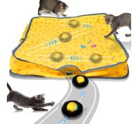 Interactive Cat Toys for Indoor Cats, Automatic Moving Cat Ball Toy in Pouch,Chirping & Motion Activated Rechargeable Cat Toy,Hide and Seek Chase Rolling Ball Exercise Game