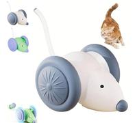 Interactive Cat Toys for Indoor Cats,Automatic Moving Kitten Toys,Cat Mouse Toy with Tail Lights,Cat Toys for Bored Indoor Adult Cats,Cat Enrichment,Smart Electric Tails for Chasing Pet Toys (white)