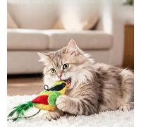 Interactive Cat Toys for Indoor Cats, Catnip Feather Kitten Play Toy | Realistic Chirp Sound Toy with Teaser String & Natural Catnip, 3.5-Inch for Kitten Teething, Kicking & Indoor Exercise