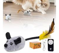 Interactive Cat Toys for Indoor Cats kitten, 2025 New RC Cat Mouse Toy, Electronic Mice toys with Automatic Squeaky for Boredom (Grey)