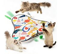 Interactive Cat Toys for Indoor Cats,Moving Concealed Wand Feather,Mouse Squeaky,Floral Cover,Rechargeable Touch Activated Cat Kitten Toy for Indoor Bored Adult Cats,Valentine's Day Gifts（White）