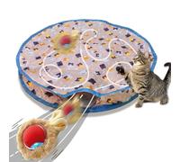 Interactive Cat Toys for Indoor Cats, Self Rolling Cat Ball in Play Mat, Automatic Motion Activated Moving Toy Hide and Seek Chase Game for Cat Play