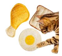 Interactive Cat Toys - Funny Biting Playset, 3 Piece Treat Toy with Food Shape Design, Pet Chew Toy with Safe Material, Cat Game Set, Chew Toys for Indoor, Outdoor, Home, Travel, Shelter, Yard, Garden