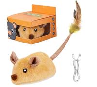 Interactive Cat Toys LED Cat Mice Toys, USB Rechargeable Mouse with Sounds Motion Sensor Lifelike Mouse Moving Toy for Indoor Cats Kill Boredom & Exercise Mice