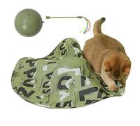 Interactive Cat Toys - Moving Cat Toy with Cover Design | Pet Activity, Automatic Kitten Game for Chasing Playing Enrichment Scratching Teasing Hunting Stimulation