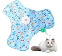 Interactive Cat Toys, Moving Concealed Feathers, 360°Automatic Hide Cat Toy with Chirping, Hunting Games and Seek for Bored Adult Cats Style A