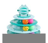 Interactive Cat Toys Playset Outfit - 4-tier rotating play , multi-level puzzle disc | Treat dispenser offering variety challenge designed boost instinc