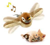 Interactive Cat Toys, Rechargeable Chirping Flapping Bird,Flappy Bird Cat Toy, Simulated Chirping Bird Cat Toy, Flapping Wings Sparrow Toys, Vivid Chirping, Interactive Cat Toy for Kitten Kitty