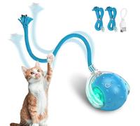 Interactive Cat Toys, Rechargeable Motion-Activated Cat Ball, Irregular Moving Kitten Toys for Indoor Cats, Stimulate Hunting Instincts, Suitable for All Floors & Carpets,Automatic Cat Toy (Blue)