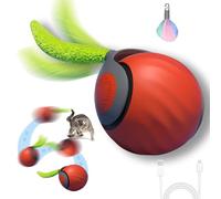 Interactive Cat Toys Rolling Ball, Cat Toys For Indoor Adult Cats, Automatic Rolling Intelligence Cat Toy Ball, Moving Cat Toy, Active Rolling Ball, Two Speed Adjustment, With Replacement Tail (B)