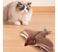 Interactive Cat Toys Squeaky, Stimulated Chirping Bird Toy Making Noise,Automatic Chirp Bird Cat Toy with Feather Tail, Melody Chaser Play and Squeak Kitten Toys for Indoor Play and Exercise