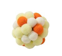Interactive Cat Toys TPR Chew with Light Up Bouncing Pom Poms for Indoor Outdoor Play Stimulating Pet Exercise and (A, 5cm)