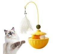 Interactive Cat Toys | Wobbly Cat Grass Ball with Feathers for Kitten | Exercise Toy for Cats | Entertainment and Daily Stress Indoor & Outdoor Exercise