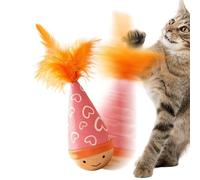Interactive Cat Toys,Wooden Interactive Wobble Fun Teaser - Moving Cat Toy,for Home Indoor Play Training Hunting Simulation Scratching Living Room Travel