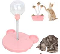 Interactive Cat Treat Dispenser Ball - Slow Feeder Puzzle Toy for Mental Stimulation & Indoor Play - Leak-Proof Design with Spring Action (pink) (pink)