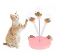 Interactive Cat Treat Dispenser Toy - 3-in-1 Cute Bear Shape Pet Leaky Feeder with Track Balls & Spring Mint Ball, Slow Feeder & IQ Enrichment Toy with Suction Cup Base for Cats & Small Dogs (Pink)