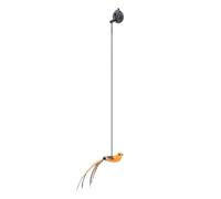Interactive Cat Wand Toy - Bird Simulation Teaser with Suction Cup | Dancing Play Supplies, Retractable Indoor Exercise Kittens, Fun Activity Enrichment Training Accessory for Pets
