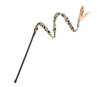 Interactive Cat Wand Toy,Interactive Teasing Wand Cat Teasers With Feather - Kitten Teaser Wand Cat Feather Toy Leopard Print Cat Wand Toys for Playing Training Indoor Cats