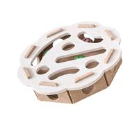 Interactive Cats Puzzle Box Toy With Holes And Bells For Mental Stimulation Indoor Play Felt Fabric Design Pet Maze Toy With Compartments