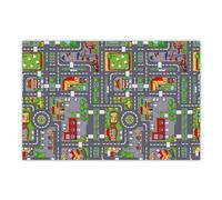 Interactive Children's Kids Rugs Town Road Map City Rug Play Village Mat 80X120.