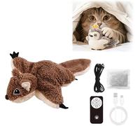 Interactive Chirping Bird Cat Toy, Flapping Flying Simulation Plush for Indoor Adult Cats, 3 Modes Rechargeable Remote Control Entertainment to Relieve Boredom Brown