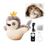 Interactive Chirping Bird Cat Toy, Flapping Flying Simulation Plush for Indoor Adult Cats, 3 Modes Rechargeable Remote Control Entertainment to Relieve Boredom Grey White