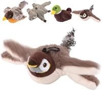 Interactive Chirping Bird Cat Toy, Simulated Chirping Bird Flapping Wings for Indoor Plush Kitten Exercise Flying Pet Toys (Sparrow)