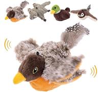 Interactive Chirping Bird Cat Toy, Simulated Chirping Bird Flapping Wings for Indoor Plush Kitten Exercise Flying Pet Toys - (Cuckoo)
