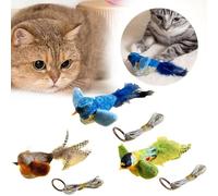 Interactive Chirping Bird Cat Toy,Simulation Bird Interactive Cat Toy,Automatic Chirping Flying Bird Cat Toy,Flapping Bird Cat Toy with Feather Tail,Swinging Bird Cat Toy
