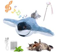 Interactive Chirping Bird Cat Toy - USB Rechargeable Motion Pet Entertainment Gadget - Plush Toy for Cats - Simulated Chirping Birds with Wings