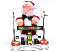 Interactive Christmas Santa Claus with Drum Singing and Dancing Santa Figures Christmas Figurine Christmas Doll Music Presents Decorations for Adults and Kids(Play the piano)