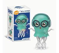 Interactive Dancing Jellyfish Toy for Baby - Tummy Time Sensory Play - Electric Dancing Squid/Octopus Music Toy 6-12 Months - Crawling & Moving Toys - Requires 3 x AA Batteries (Not Included)