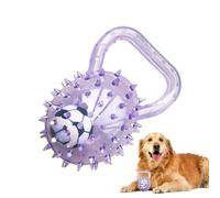 Interactive Dog Ball - 1 Squeaky Ball Durable Rubber 15cm Squeaky Orb with Football Inside | Hedgehog Dog Toy With Handle, For Going Cherc