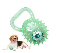 Interactive Dog Ball - 1 Squeaky Ball Durable Rubber 15cm Squeaky Orb with Football Inside | Hedgehog Dog Toy With Handle, For Going Cherc
