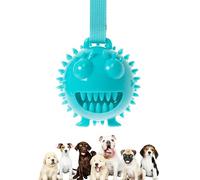 Interactive Dog Ball - Blue Animal Shaped Chew Toy for Puppies with Large Eyes | Multipurpose Treat Feeder Toy for Dogs, Squeaky Chew Ball for Pets with Carry Rope for H