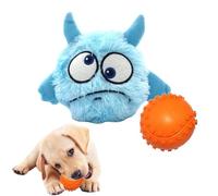 Interactive Dog Ball,Rubber 2 In 1 Beast Shaped Dog Chew Toy - Sound Dog Ball For Puppy Small Medium Dogs, Plush Dog Toy, Dog Teething -Toys, Moving Dog Toy