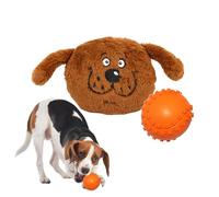 Interactive Dog Ball,Rubber 2 In 1 Beast Shaped Dog Chew Toy - Sound Dog Ball For Puppy Small Medium Dogs, Plush Dog Toy, Dog Teething -Toys, Moving Dog Toy