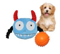 Interactive Dog Ball,Rubber 2 In 1 Beast Shaped Dog Chew Toy - Sound Dog Ball For Puppy Small Medium Dogs, Plush Dog Toy, Dog Teething -Toys, Moving Dog Toy