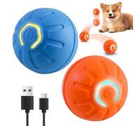 Interactive Dog Ball Self Moving Electric Dog Toy with Tap to Wake and LED Light Rechargeable Bouncing Jumping Ball for Small Medium Dogs Boredom Buster Toy for Puppies Outdoor Indoor (2PCS,A)