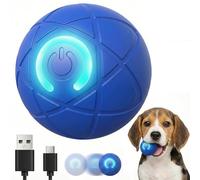 Interactive Dog Ball,Shaky Ball Toy for Dogs-Automatic Moving, Rolling&Bouncing.Electric Motion Activated,Smart Obstacle Avoidance,Silent TPE,USB Rechargeable.Keep Puppy/Small Medium Pets Busy(Blue)