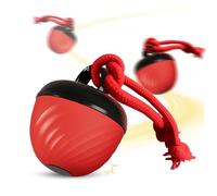 Interactive Dog Ball Toy for Boredom, Active Moving Rolling Pet Animal Chase Buddy with Tail, Vibrating Puppy Toys Large Breed, Alternative to Manual Launcher Thrower Indestructible(Red)