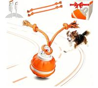 Interactive Dog Ball Toy,Interactive Dog Toys for small dogs,Peppy Pet Ball for Dogs,Motion Activate Rolling Dog Toy with Birdsong Squeaky Chewable Rope Tiny Fetch Dog Toys to Keep them Busy(Orange)